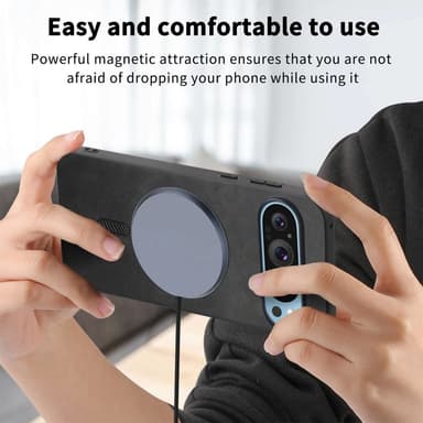 SKALO Google Pixel 9/9 Pro PU-Läder Hybrid Skal - Svart