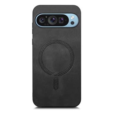 SKALO Google Pixel 9/9 Pro PU-Läder Hybrid Skal - Svart