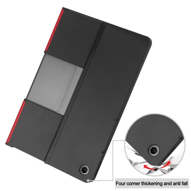 SKALO Lenovo Tab Plus 11.5"" Duofold PU-Läder Fodral - Röd