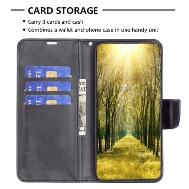 SKALO Motorola Moto G54 5G Plånboksfodral i PU-Läder - Svart