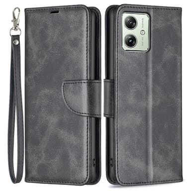 SKALO Motorola Moto G54 5G Plånboksfodral i PU-Läder - Svart