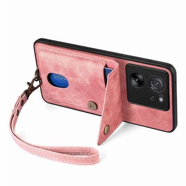 SKALO Xiaomi 13T/13T Pro PU Läder Skal med Korthållare/Plånbok - Rosa