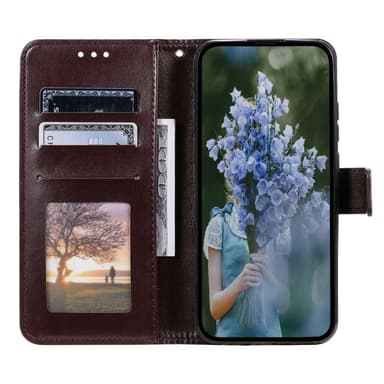 SKALO Motorola Moto G52 Mandala Plånboksfodral - Brun