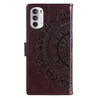 SKALO Motorola Moto G52 Mandala Plånboksfodral - Brun