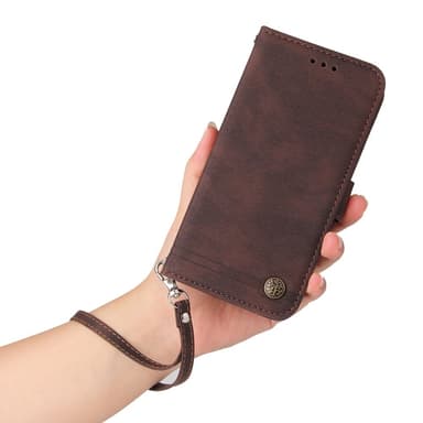 SKALO OnePlus 12R 5G Plånboksfodral i PU-Läder - Brun