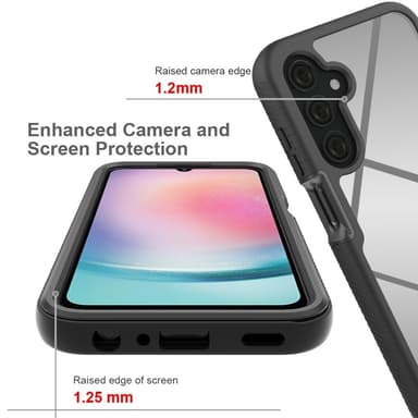 SKALO Samsung A25 5G Shockproof Clear Hybrid Skal - Svart