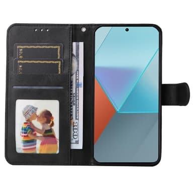 SKALO Xiaomi Redmi Note 13 Pro 5G PU-Läder Plånboksfodral - Svart