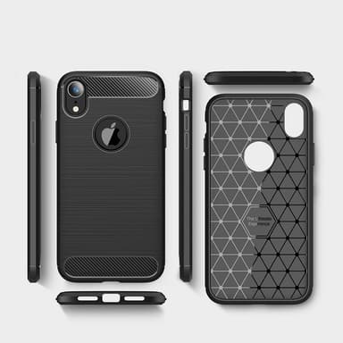 SKALO iPhone XR Armor Carbon Stöttåligt TPU-skal - Svart