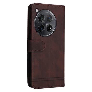 SKALO OnePlus 12R 5G Plånboksfodral i PU-Läder - Brun