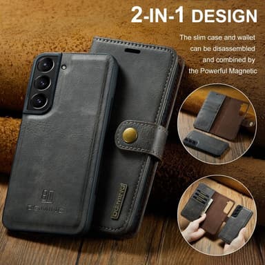 DG MING Samsung S24 2-i-1 Magnet Plånboksfodral - Grå