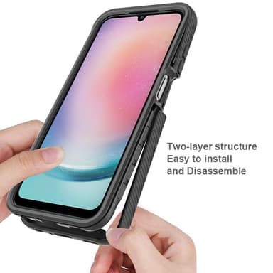 SKALO Samsung A25 5G Shockproof Clear Hybrid Skal - Svart