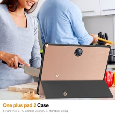 SKALO OnePlus Pad 2 Trifold Fodral - Roséguld