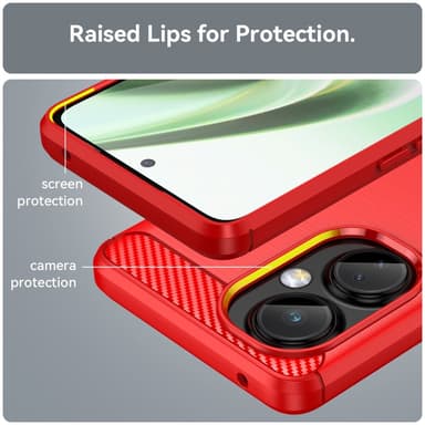 SKALO OnePlus Nord CE 3 Lite 5G Armor Carbon Stöttåligt TPU-skal - Röd