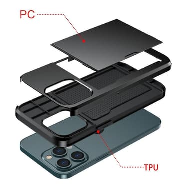 SKALO iPhone 13 Armor Skal Korthållare - Grön