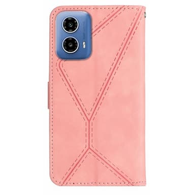 SKALO Motorola Moto E14 4G Embossed Plånboksfodral i PU-Läder - Rosa