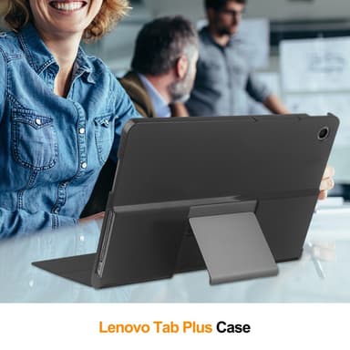 SKALO Lenovo Tab Plus 11.5"" Duofold PU-Läder Fodral - Svart