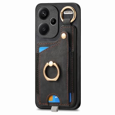 SKALO Xiaomi Redmi Note 13 Pro+ PU-Läder Korthållare Skal - Svart
