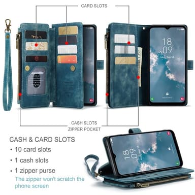 CaseMe Samsung A34 5G CaseMe Big Wallet Plånboksfodral - Blå