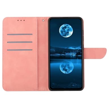 SKALO Motorola Moto E14 4G Embossed Plånboksfodral i PU-Läder - Rosa