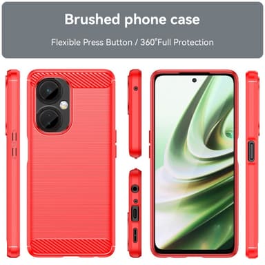 SKALO OnePlus Nord CE 3 Lite 5G Armor Carbon Stöttåligt TPU-skal - Röd