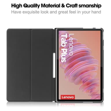 SKALO Lenovo Tab Plus 11.5"" Duofold PU-Läder Fodral - Svart