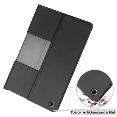 SKALO Lenovo Tab Plus 11.5"" Duofold PU-Läder Fodral - Svart