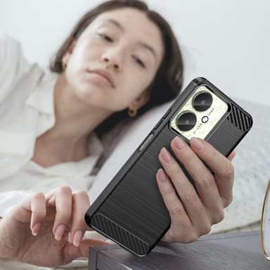 SKALO Xiaomi Redmi 13C 4G Armor Carbon Stöttåligt TPU-skal - Svart