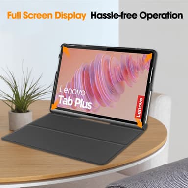 SKALO Lenovo Tab Plus 11.5"" Duofold PU-Läder Fodral - Svart
