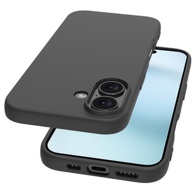 SKALO iPhone 16 Mattsvart Ultratunn TPU-Skal