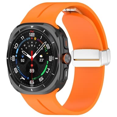 SKALO Silikonarmband metallspänne Samsung Watch Ultra 47mm - Orange