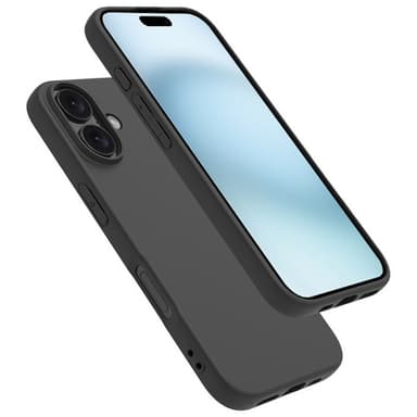 SKALO iPhone 16 Mattsvart Ultratunn TPU-Skal