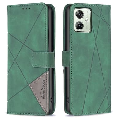 Motorola Moto G54 5G BINFEN COLOR Embossed Plånboksfodral - Grön