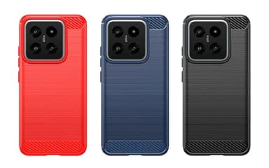 SKALO Xiaomi 14 5G Armor Carbon Stöttåligt TPU-skal - Röd