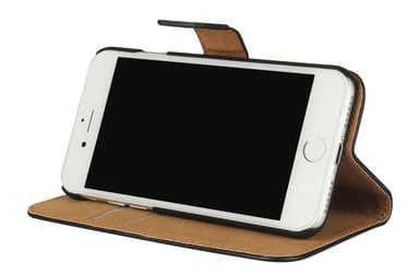 SKALO iPhone 7/8 Plånboksfodral Äkta Skinn - Svart