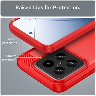 SKALO Xiaomi 14 5G Armor Carbon Stöttåligt TPU-skal - Röd
