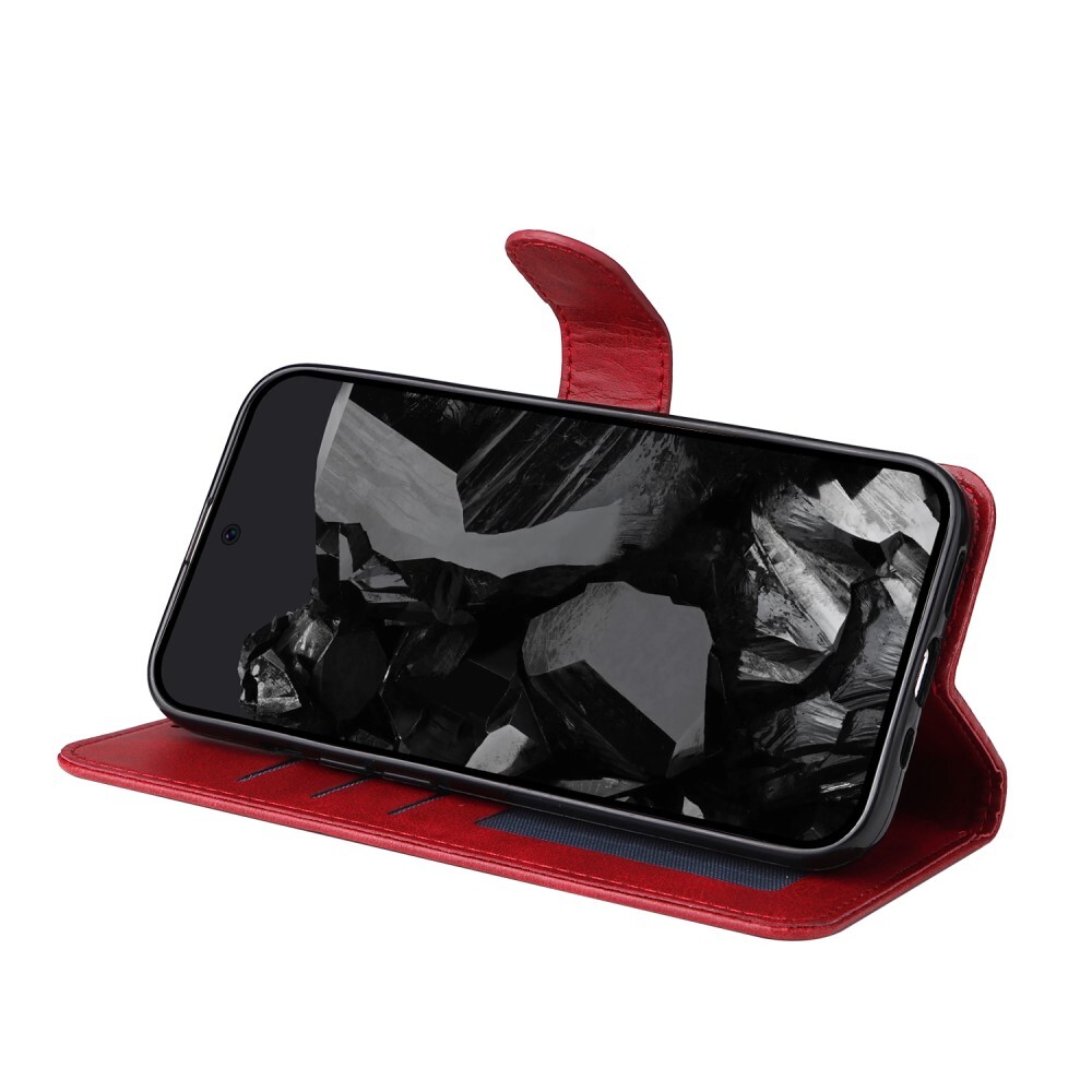 SKALO Google Pixel 9 Pro XL PU-Läder Plånboksfodral - Röd