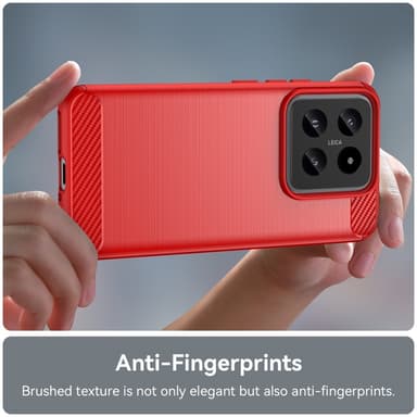 SKALO Xiaomi 14 5G Armor Carbon Stöttåligt TPU-skal - Röd