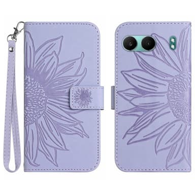 SKALO OnePlus Nord 4 Embossed Flower Plånboksfodral i PU-Läder - Lila