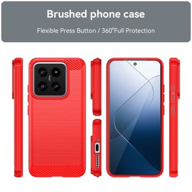 SKALO Xiaomi 14 5G Armor Carbon Stöttåligt TPU-skal - Röd