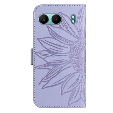 SKALO OnePlus Nord 4 Embossed Flower Plånboksfodral i PU-Läder - Lila