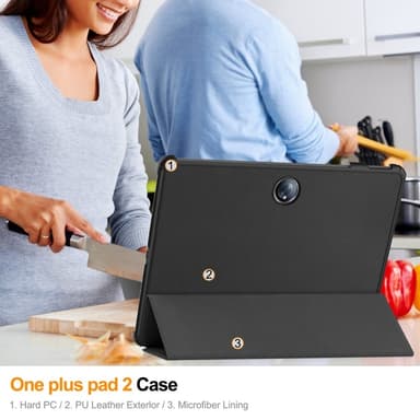 SKALO OnePlus Pad 2 Trifold Fodral - Svart