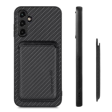 SKALO Samsung A54 5G Carbon Fiber Skal med Korthållare - Svart