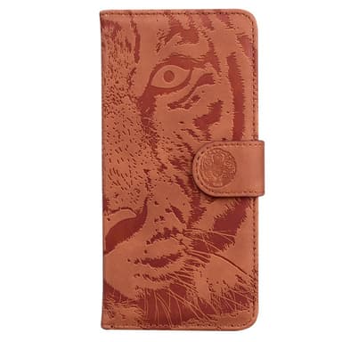 SKALO Motorola Moto G84 5G Embossed Tiger Plånbok - Brun