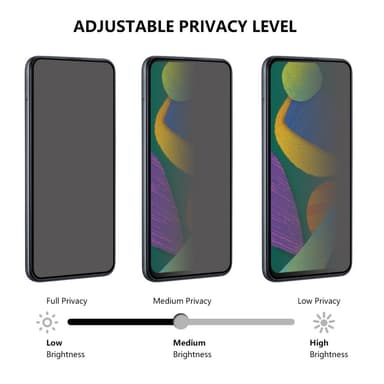 SKALO Google Pixel 9/Pixel 9 Pro Privacy Skärmskydd Härdat Glas - Svart