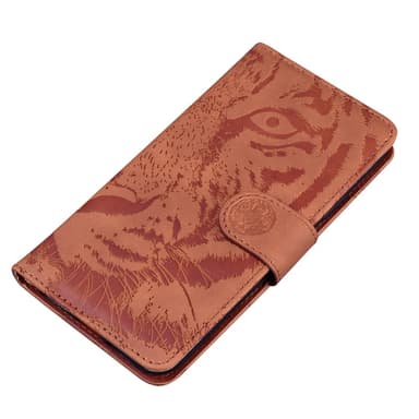 SKALO Motorola Moto G84 5G Embossed Tiger Plånbok - Brun