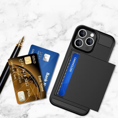 SKALO iPhone 15 Pro Max Armor Skal Korthållare - Svart