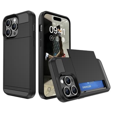 SKALO iPhone 15 Pro Max Armor Skal Korthållare - Svart