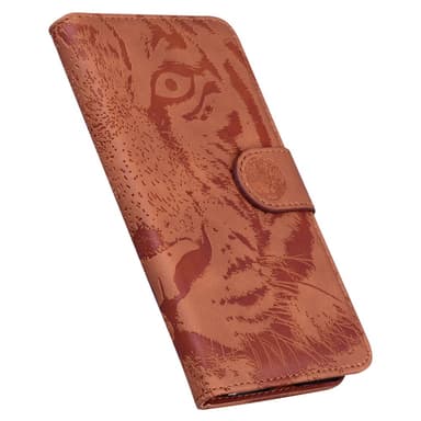 SKALO Motorola Moto G84 5G Embossed Tiger Plånbok - Brun