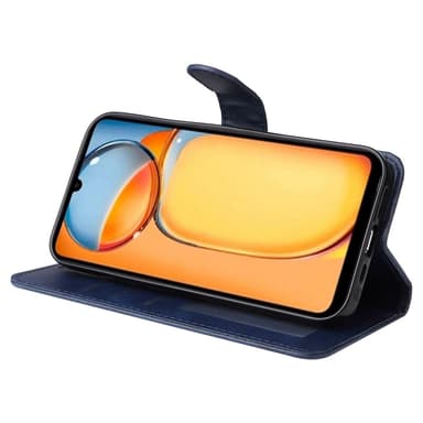 SKALO Xiaomi Redmi 13C 4G PU-Läder Plånboksfodral - Blå