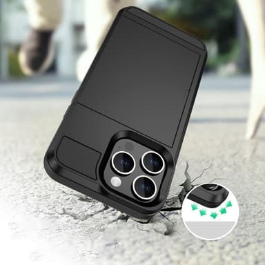 SKALO iPhone 15 Pro Max Armor Skal Korthållare - Svart